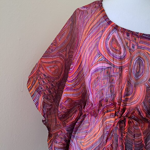 California Breeze Women Sheer Coastal Top Multicolor Free Size Pre-Owned - Picture 5 of 12